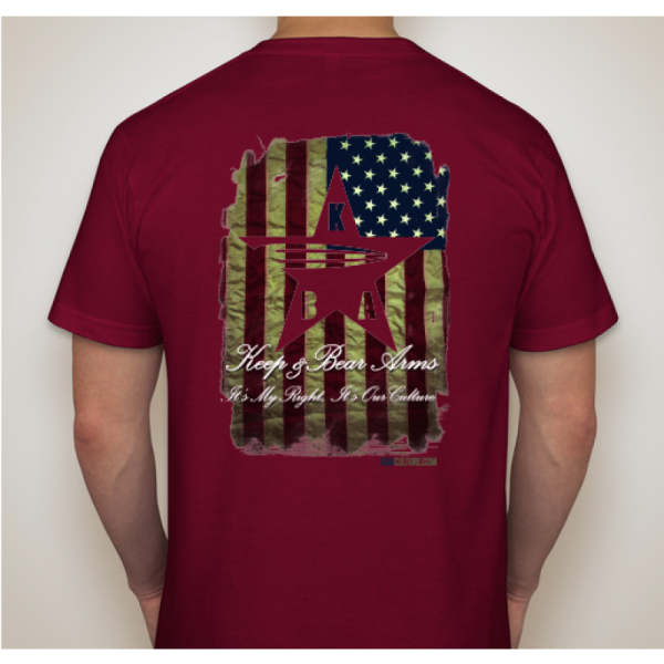 KBA Battle Worn Flag Shirt - Cranberry